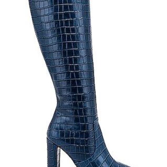 Lucille Boot in Blue Croc